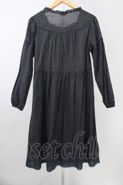 画像2: PINK HOUSE / ドット長袖ワンピース  ブラック T-25-11-09-040-LO-OP-SA-ZT