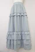axes femme kawaii / ロマンティックフリルスカート M ブルー T-25-11-09-044-AX-SK-SA-ZT