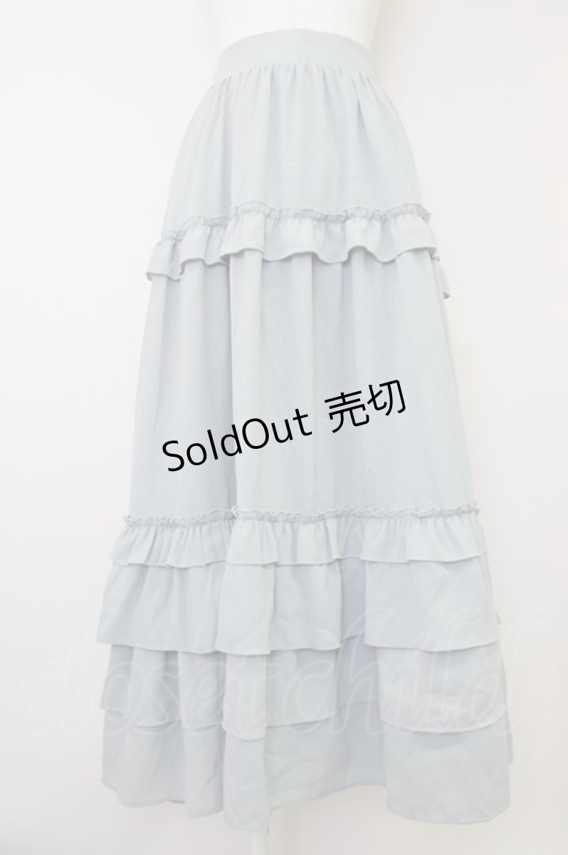 画像1: axes femme Kawaii / ロマンティックフリルスカート M ブルー T-25-11-09-044-AX-SK-SA-ZH (1)