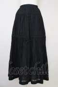 PINK  HOUSE / フロント縦レース&裾ピンタックスカート  黒 T-25-11-09-045-LO-SK-SA-ZT357