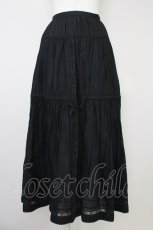 画像1: 【SALE】PINK  HOUSE / フロント縦レース&裾ピンタックスカート  黒 T-25-11-09-045-LO-SK-SA-ZT357 (1)