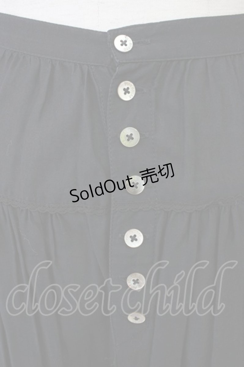 画像3: 【SALE】PINK  HOUSE / フロント縦レース&裾ピンタックスカート  黒 T-25-11-09-045-LO-SK-SA-ZT357 (3)