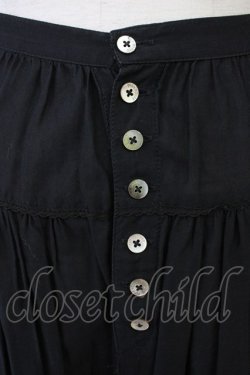 画像3: PINK  HOUSE / フロント縦レース&裾ピンタックスカート  黒 T-25-11-09-045-LO-SK-SA-ZT