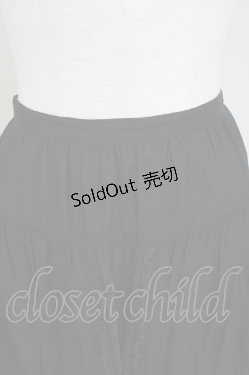 画像4: 【SALE】PINK  HOUSE / フロント縦レース&裾ピンタックスカート  黒 T-25-11-09-045-LO-SK-SA-ZT357 (4)