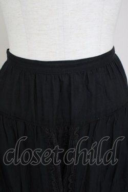 画像4: PINK  HOUSE / フロント縦レース&裾ピンタックスカート  黒 T-25-11-09-045-LO-SK-SA-ZT