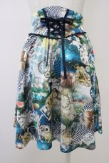 画像2: 【SALE】PINK HOUSE CHELSEA / アリスインワンダーランドコラボスカート 2(S) ブルー T-25-11-09-046-EL-SK-SA-ZT357 (2)