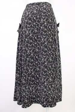 画像2: INGEBORG / リボン付小花柄スカート  ブラック T-25-11-09-048-LO-SK-SA-ZT