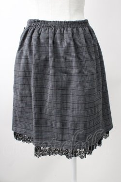 画像2: axes femme POETIQUE / パッチワーク切替えミニスカート M チャコール T-25-11-09-050-AX-SK-SA-ZT