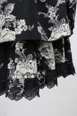 画像3: axes femme / エンジェルローズプリントスカート  黒Ｘ白 T-25-11-09-051-AX-SK-SA-ZT