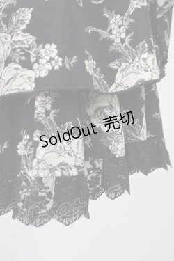 画像3: axes femme / エンジェルローズプリントスカート  黒Ｘ白 T-25-11-09-051-AX-SK-SA-ZT