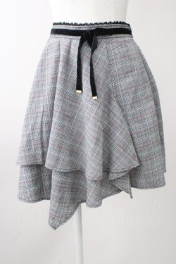 画像1: axes femme POETIQUE / グレンチェックスカート M グレー T-25-11-09-052-AX-SK-SA-ZT