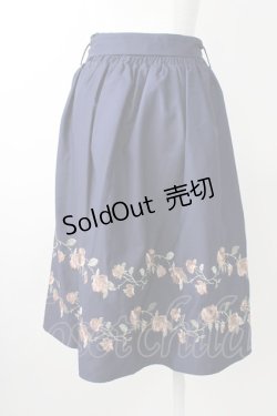 画像2: axes femme / ばら刺繍フレアスカート M 紺 T-25-11-09-053-AX-SK-SA-ZT