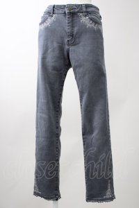 axes femme / ポケット刺繍デニムパンツ S グレー T-25-11-09-054-AX-PA-SA-ZT418