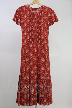 画像1: PINK HOUSE / フラワーブーケ総柄シフォンプリーツワンピース  赤 T-25-11-09-007-LO-OP-HD-ZT