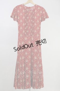 画像1: PINK HOUSE / フラワーブーケ総柄シフォンプリーツワンピース  赤 T-25-11-09-007-LO-OP-HD-ZT505
