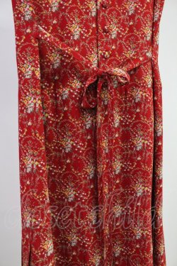 画像4: PINK HOUSE / フラワーブーケ総柄シフォンプリーツワンピース  赤 T-25-11-09-007-LO-OP-HD-ZT