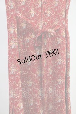 画像4: PINK HOUSE / フラワーブーケ総柄シフォンプリーツワンピース  赤 T-25-11-09-007-LO-OP-HD-ZT505