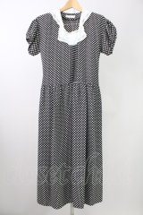 PINK HOUSE / ドット半袖ワンピース  黒Ｘ白 T-25-11-09-008-LO-OP-SA-ZT504