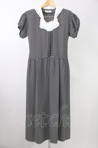 PINK HOUSE / ドット半袖ワンピース  黒Ｘ白 T-25-11-09-008-LO-OP-SA-ZT504