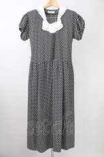 画像1: 【SALE】PINK HOUSE / ドット半袖ワンピース  黒Ｘ白 T-25-11-09-008-LO-OP-SA-ZT504 (1)