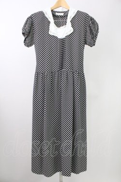 画像1: PINK HOUSE / ドット半袖ワンピース  黒Ｘ白 T-25-11-09-008-LO-OP-SA-ZT