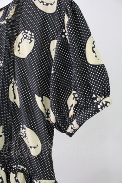 画像3: PINK HOUSE / 麦わらドット半袖ワンピース  黒Ｘアイボリー T-25-11-09-010-LO-OP-SA-ZT