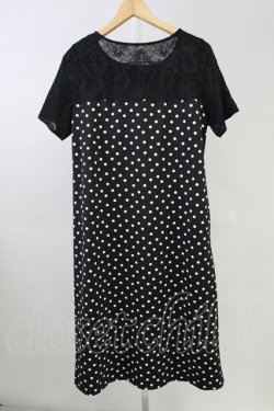 画像2: Ph Blue / レース切り替えドットワンピース  ブラック T-25-11-09-011-LO-OP-SA-ZT