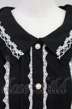 画像3: axes femme POETIQUE / 袖シフォン襟付きプルオーバー M ブラック T-25-11-09-013-AX-TO-SA-ZT