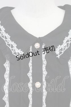 画像3: axes femme POETIQUE / 袖シフォン襟付きプルオーバー M ブラック T-25-11-09-013-AX-TO-SA-ZT