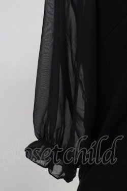 画像4: axes femme POETIQUE / 袖シフォン襟付きプルオーバー M ブラック T-25-11-09-013-AX-TO-SA-ZT