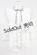 【SALE】axes femme POETIQUE / ドット配色リボンフリルブラウス M ホワイト T-25-11-09-015-AX-BL-SA-ZT509