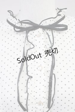 画像3: 【SALE】axes femme POETIQUE / ドット配色リボンフリルブラウス M ホワイト T-25-11-09-015-AX-BL-SA-ZT509