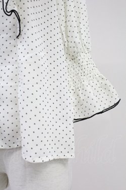 画像4: axes femme POETIQUE / ドット配色リボンフリルブラウス M ホワイト T-25-11-09-015-AX-BL-SA-ZT