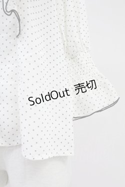 画像4: 【SALE】axes femme POETIQUE / ドット配色リボンフリルブラウス M ホワイト T-25-11-09-015-AX-BL-SA-ZT509