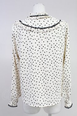 画像2: axes femme / フリルドットブラウス M ベージュ T-25-11-09-016-AX-BL-SA-ZT