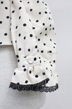 画像4: axes femme / フリルドットブラウス M ベージュ T-25-11-09-016-AX-BL-SA-ZT