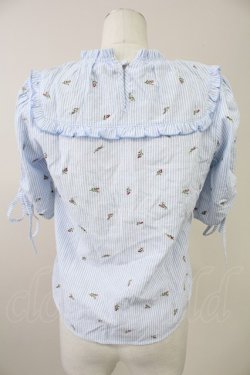 画像2: axes femme POETIQUE / ストライプローズブラウス M サックス T-25-11-09-002-AX-BL-SA-ZT