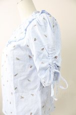 画像3: 【SALE】axes femme POETIQUE / ストライプローズブラウス M サックス T-25-11-09-002-AX-BL-SA-ZH (3)