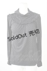 axes femme / ハイネックドットカットソー  黒Ｘゴールド T-25-11-09-022-AX-TO-SA-ZT