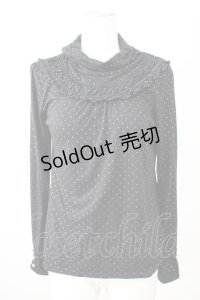 axes femme / ハイネックドットカットソー  黒Ｘゴールド T-25-11-09-022-AX-TO-SA-ZT