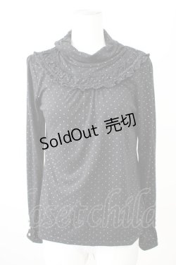 画像1: axes femme / ハイネックドットカットソー  黒Ｘゴールド T-25-11-09-022-AX-TO-SA-ZT