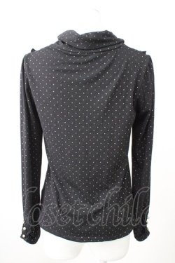 画像2: axes femme / ハイネックドットカットソー  黒Ｘゴールド T-25-11-09-022-AX-TO-SA-ZT