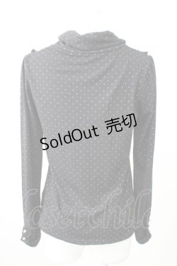 画像2: axes femme / ハイネックドットカットソー  黒Ｘゴールド T-25-11-09-022-AX-TO-SA-ZT