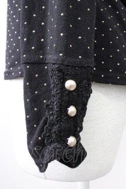 画像3: axes femme / ハイネックドットカットソー  黒Ｘゴールド T-25-11-09-022-AX-TO-SA-ZT