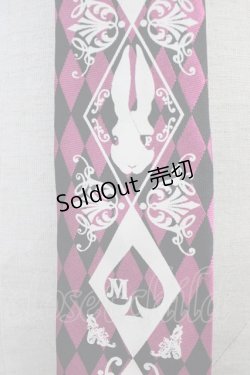 画像2: PUTUMAYO / トランプうさぎダイヤ柄ネクタイ  ピンクＸ黒Ｘ白 T-25-11-14-011-PT-ZA-SA-ZT