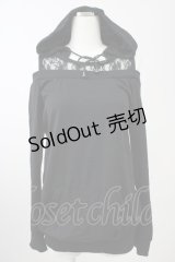 MA*RS / オフショルロングパーカー  黒 T-25-11-14-013-EL-TO-SA-ZI