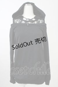 MA*RS / オフショルロングパーカー  黒 T-25-11-14-013-EL-TO-SA-ZI