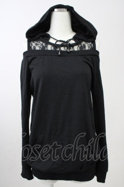 画像1: MA*RS / オフショルロングパーカー  黒 T-25-11-14-013-EL-TO-SA-ZT