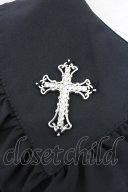 画像3: Jamie エーエヌケー / クロスモチーフ長袖ブラウス  黒 T-25-11-14-014-LO-BL-SA-ZT