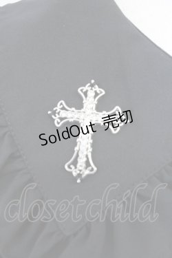 画像3: Jamie エーエヌケー / クロスモチーフ長袖ブラウス  黒 T-25-11-14-014-LO-BL-SA-ZI